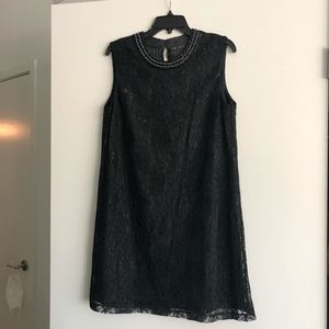 Vintage lace dress with beaded collar